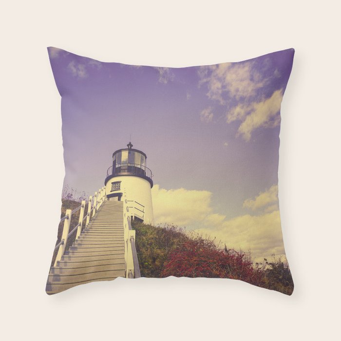 Maine Coast Lighthouse Throw Pillow Gallery Image 1