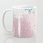 Floral Blooms, Soft Pink, Green and Teal, Design Prints Coffee Mug Gallery Image 3