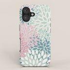 Floral Blooms, Soft Pink, Green and Teal, Design Prints iPhone Case Gallery Image 1