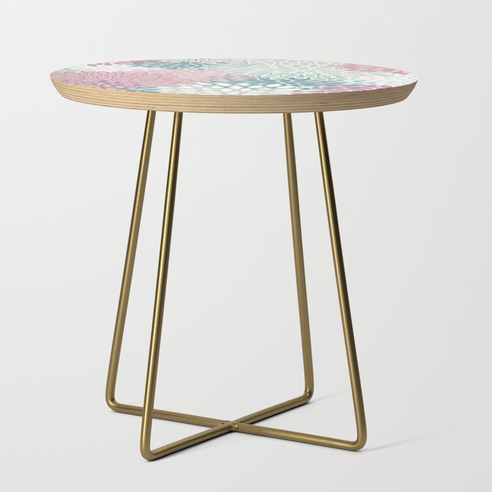 Floral Blooms, Soft Pink, Green and Teal, Design Prints Side Table Gallery Image 1