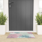 Floral Blooms, Soft Pink, Green and Teal, Design Prints Welcome Mat Gallery Image 3