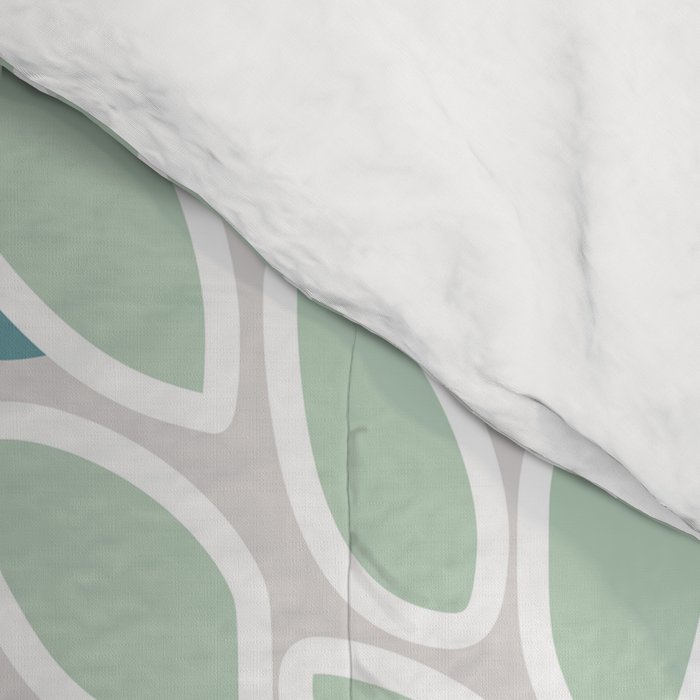 Floral Blooms, Soft Pink, Green and Teal, Design Prints Comforter Gallery Image 4