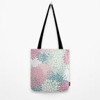 Floral Blooms, Soft Pink, Green and Teal, Design Prints Tote Bag Gallery Image 2