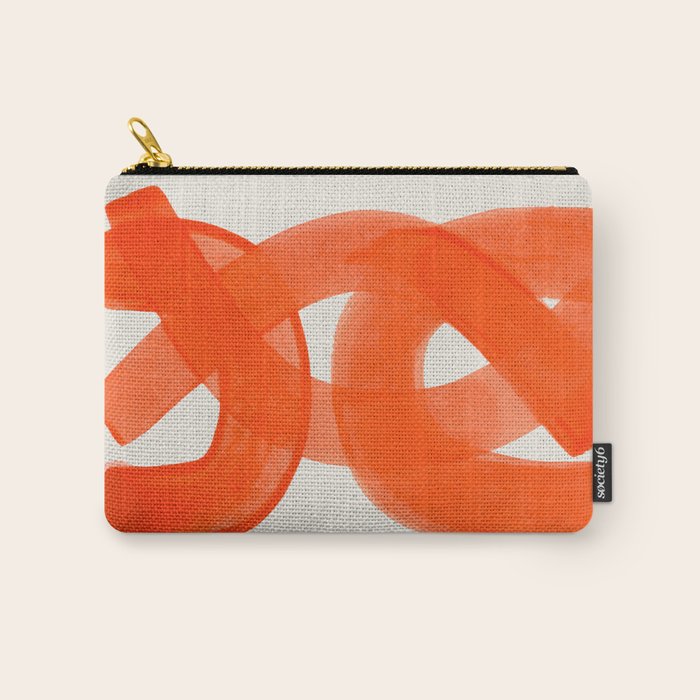 Mid Century Modern Abstract Painting Orange Watercolor Brush Strokes Carry All Pouch Gallery Image 1