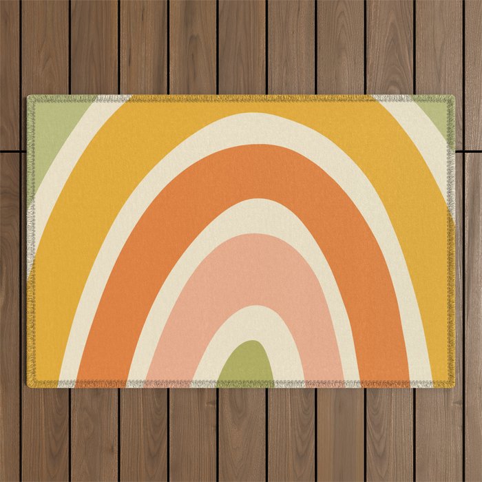 Retro Rainbow Outdoor Rug Gallery Image 1