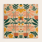 Pretty Floral - Earth Colors Wood Wall Art Gallery Image 1