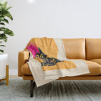 Very Happy Abstract Cat 4 Throw Blanket Gallery Image 1