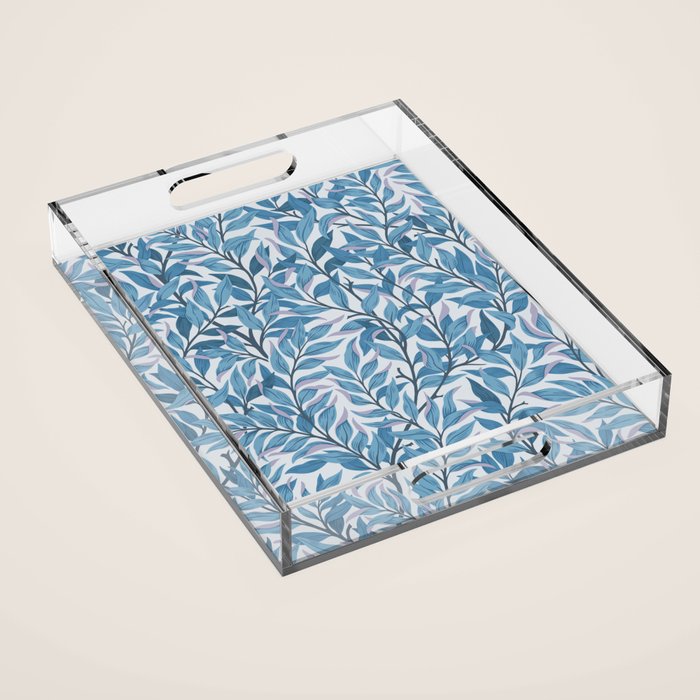 Romantic Botanica - Foliage in Light Blue Acrylic Tray Gallery Image 1