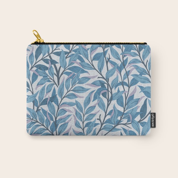 Romantic Botanica - Foliage in Light Blue Carry All Pouch Gallery Image 1
