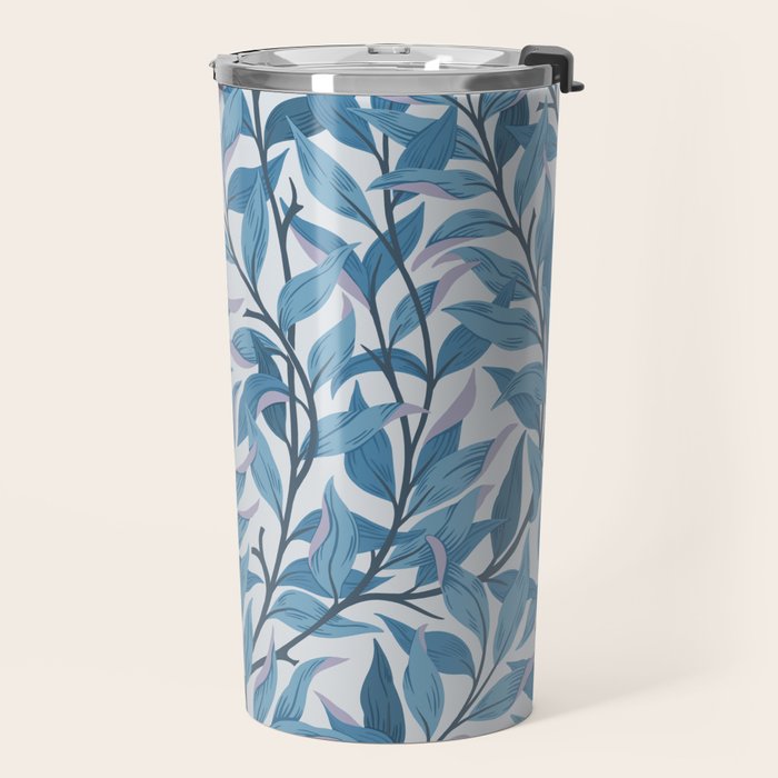 Romantic Botanica - Foliage in Light Blue Travel Mug Gallery Image 2