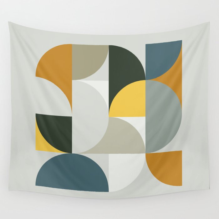 Mid Century Geometric 13 Wall Tapestry Gallery Image 4