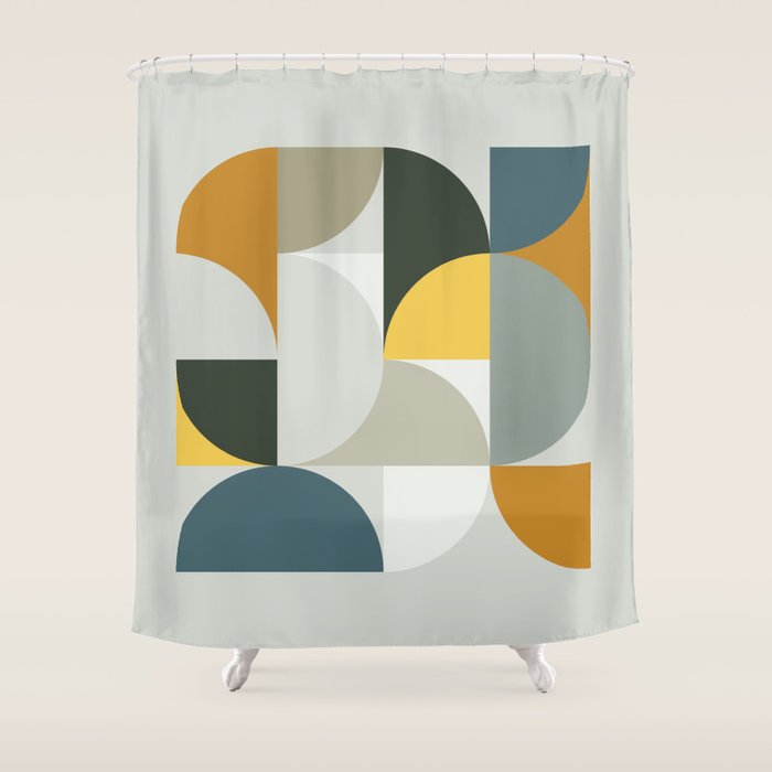 Mid Century Geometric 13 Shower Curtain Gallery Image 1