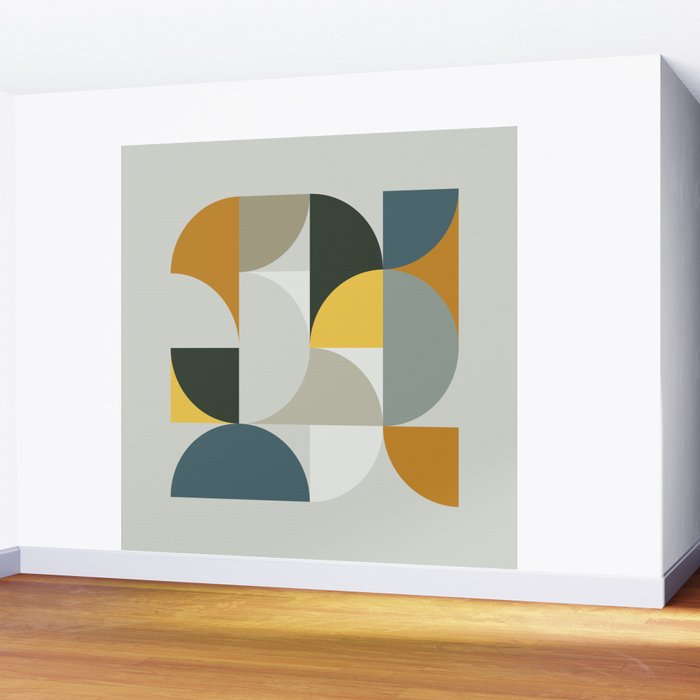 Mid Century Geometric 13 Wall Mural Gallery Image 2