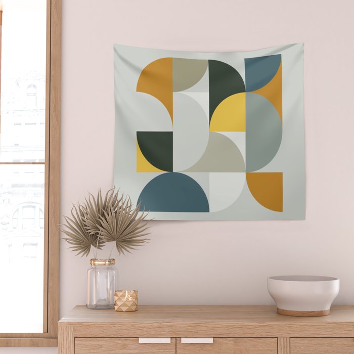 Mid Century Geometric 13 Wall Tapestry Gallery Image 2