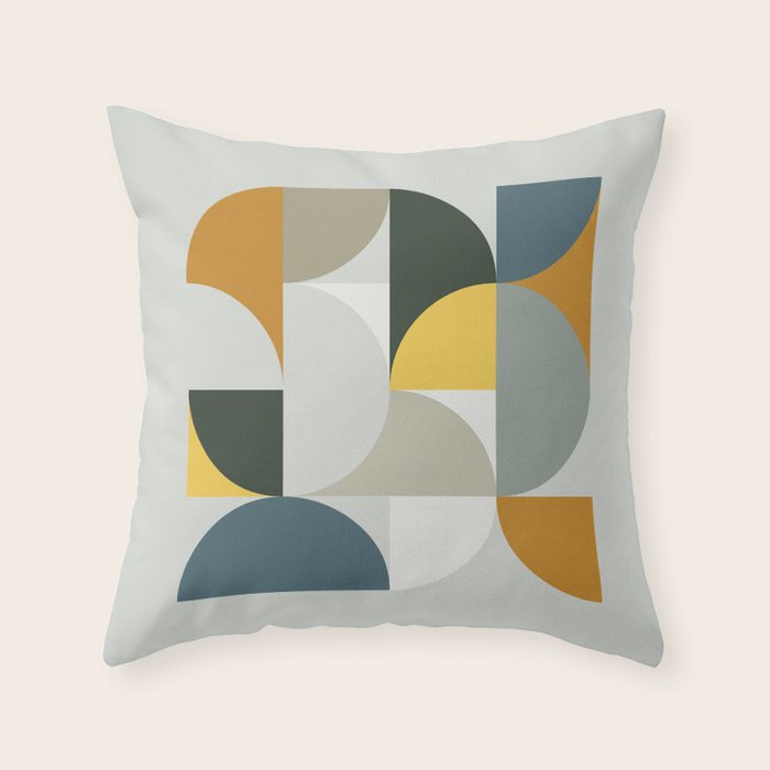 Mid Century Geometric 13 Throw Pillow Gallery Image 1