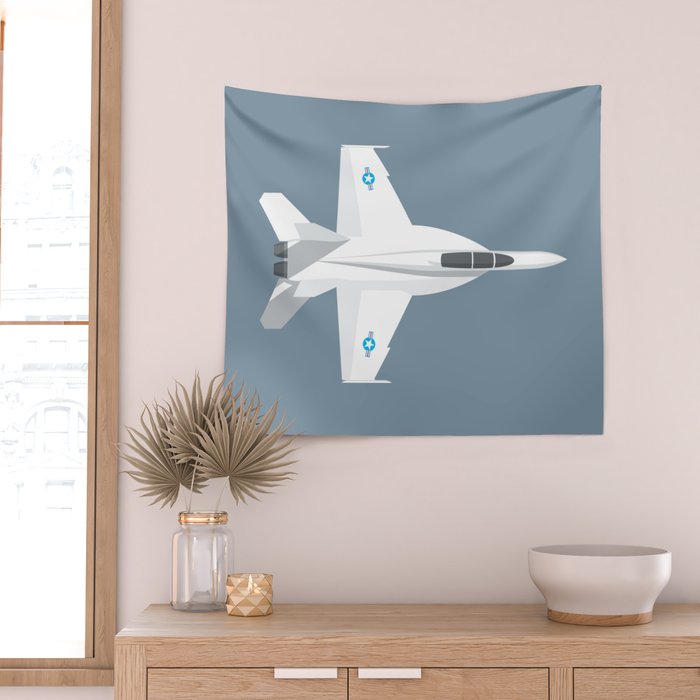 F-18 Super Hornet Jet Aircraft - Slate Wall Tapestry Gallery Image 2