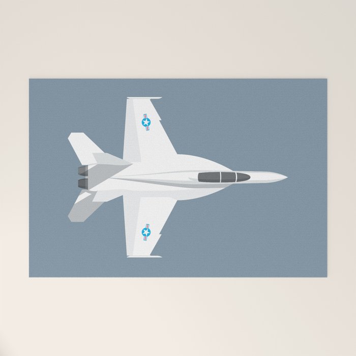 F-18 Super Hornet Jet Aircraft - Slate Welcome Mat