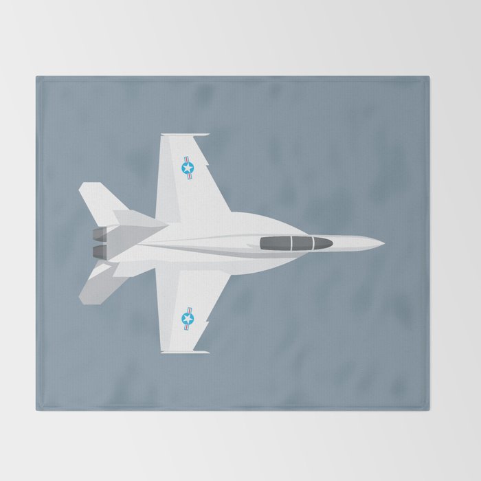 F-18 Super Hornet Jet Aircraft - Slate Throw Blanket Gallery Image 2