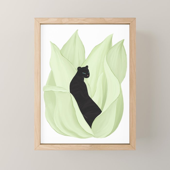 Black Panther in Sansevieria Mini Art Print Gallery Image 1
