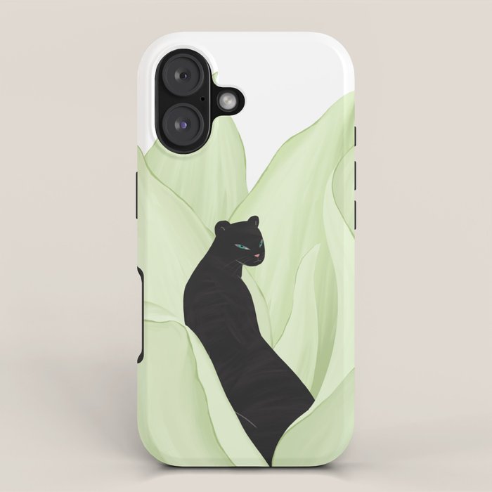 Black Panther in Sansevieria iPhone Case Gallery Image 1