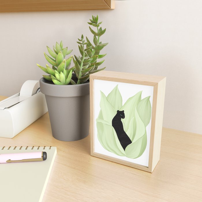 Black Panther in Sansevieria Mini Art Print Gallery Image 2
