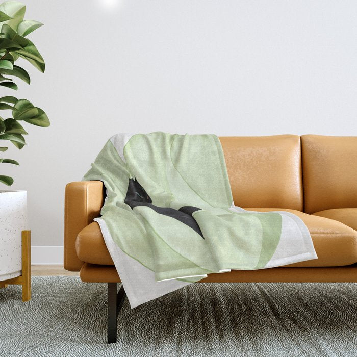 Black Panther in Sansevieria Throw Blanket Gallery Image 1