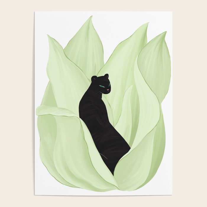 Black Panther in Sansevieria Poster Gallery Image 1