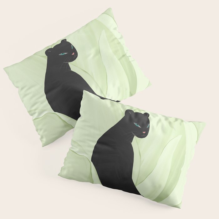 Black Panther in Sansevieria Pillow Sham Gallery Image 1