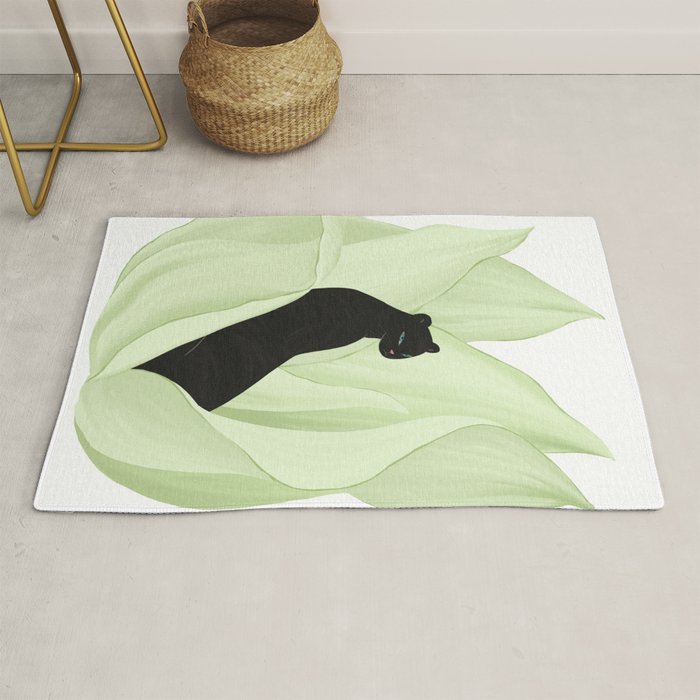 Black Panther in Sansevieria Rug Gallery Image 1
