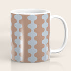 Wavy Stripes Mocha Brown and Dusty Light Blue Ogee A-Go-Go Pattern Coffee Mug Gallery Image 1