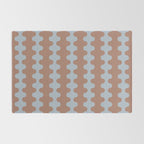 Wavy Stripes Mocha Brown and Dusty Light Blue Ogee A-Go-Go Pattern Rug Gallery Image 2