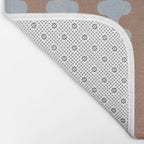 Wavy Stripes Mocha Brown and Dusty Light Blue Ogee A-Go-Go Pattern Bath Mat Gallery Image 2