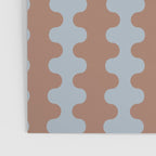 Wavy Stripes Mocha Brown and Dusty Light Blue Ogee A-Go-Go Pattern Poster Gallery Image 3