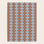 Wavy Stripes Mocha Brown and Dusty Light Blue Ogee A-Go-Go Pattern Poster Gallery Image 4
