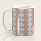 Wavy Stripes Mocha Brown and Dusty Light Blue Ogee A-Go-Go Pattern Coffee Mug Gallery Image 3