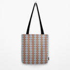 Wavy Stripes Mocha Brown and Dusty Light Blue Ogee A-Go-Go Pattern Tote Bag Gallery Image 2