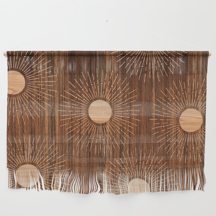 Boho sun Island style wood inlay art  Wall Hanging Gallery Image 1