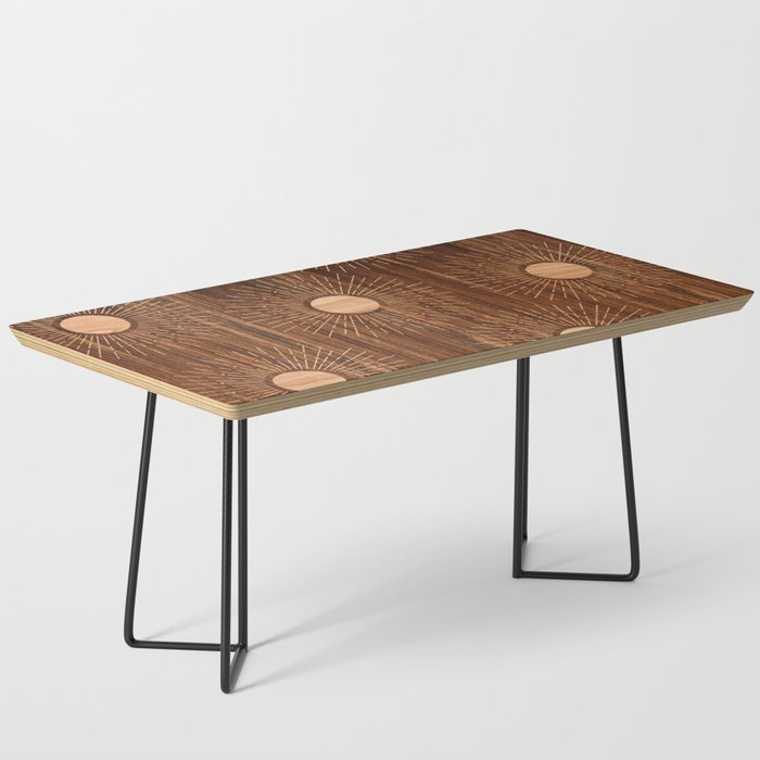 Boho sun Island style wood inlay art  Coffee Table Gallery Image 1