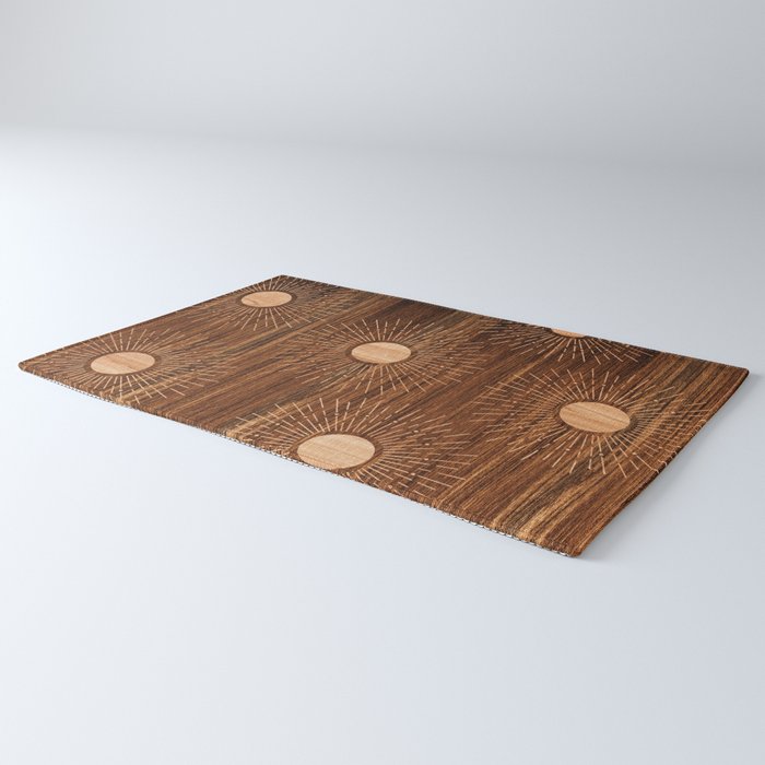 Boho sun Island style wood inlay art  Rug Gallery Image 3