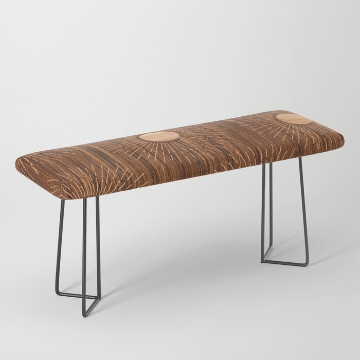 Boho sun Island style wood inlay art  Bench Gallery Image 1