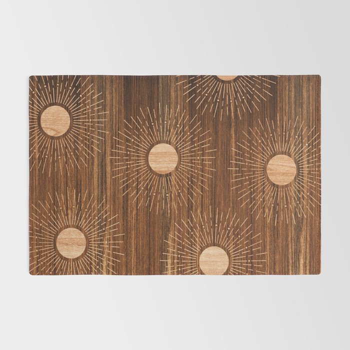 Boho sun Island style wood inlay art  Rug Gallery Image 2