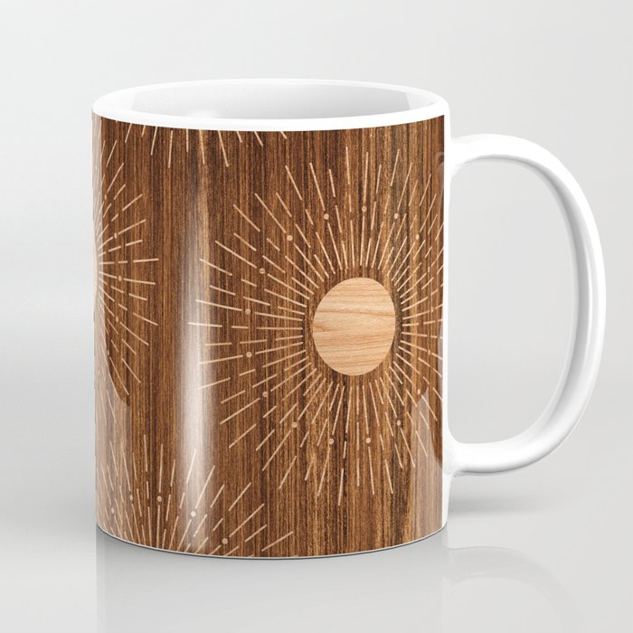Boho sun Island style wood inlay art  Coffee Mug Gallery Image 1