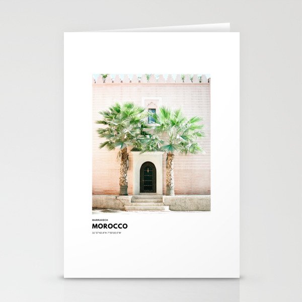 Marrakech Morocco coordinates poster | Pastel travel photography  Stationery Card Gallery Image 1