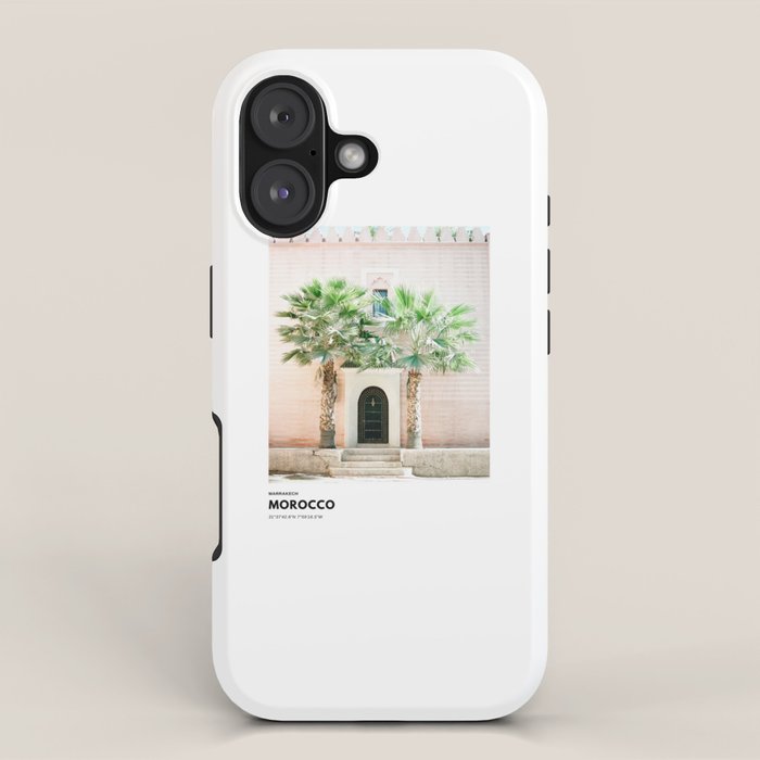 Marrakech Morocco coordinates poster | Pastel travel photography  iPhone Case Gallery Image 1
