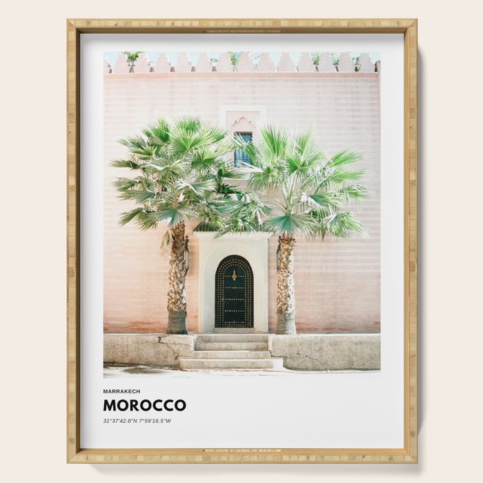 Marrakech Morocco coordinates poster | Pastel travel photography  Serving Tray Gallery Image 1