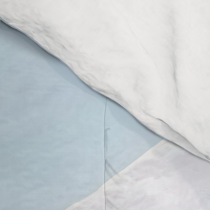 Snowcap Mountains, Graphic Collage Abstract, Eclectic Textures Patterns, Geometric Shapes Nature Landscape Winter Contemporary Comforter Gallery Image 4
