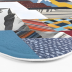 Snowcap Mountains, Graphic Collage Abstract, Eclectic Textures Patterns, Geometric Shapes Nature Landscape Winter Contemporary Bath Mat Gallery Image 3