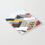 Snowcap Mountains, Graphic Collage Abstract, Eclectic Textures Patterns, Geometric Shapes Nature Landscape Winter Contemporary Notebook Gallery Image 2
