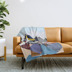 Snowcap Mountains, Graphic Collage Abstract, Eclectic Textures Patterns, Geometric Shapes Nature Landscape Winter Contemporary Throw Blanket Gallery Image 1