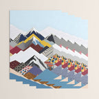 Snowcap Mountains, Graphic Collage Abstract, Eclectic Textures Patterns, Geometric Shapes Nature Landscape Winter Contemporary Wrapping Paper Gallery Image 3